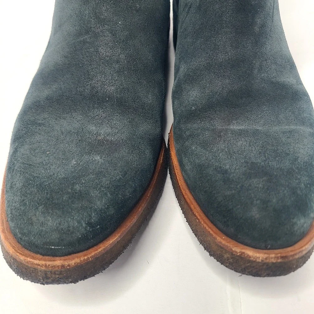 Common Projects Blue Green Suede Chelsea Boots Crepe Sole 40 7 Minimalist Luxe